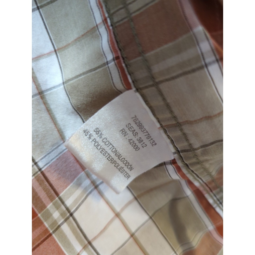 Basic Editions XL men button front plaid 4 shirts black blue orange short sleeve - Picture 11 of 15